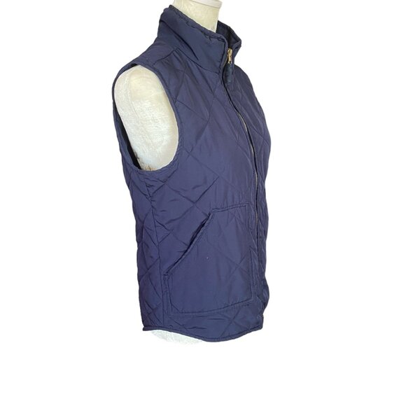 G.H.Bass & Co. dark blue women's XS collared sleeveless zip up puffer vest - Picture 2 of 10